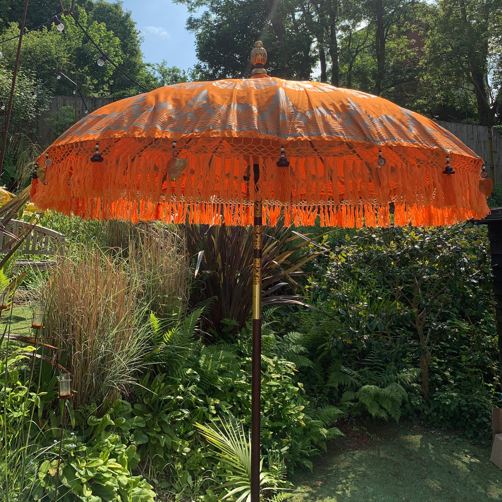 Orange Bali Sun Parasol With Pole Joint - MB76 - Uneeka