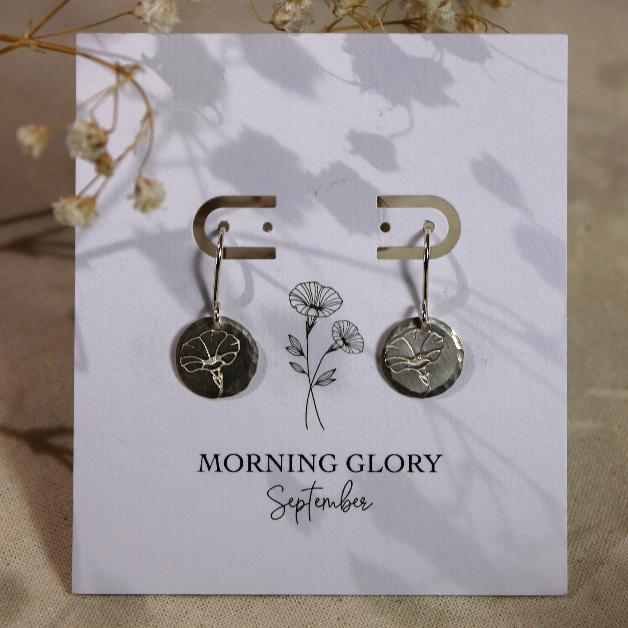 Sterling Silver Birth Flower Earrings - BFE-009 - Uneeka