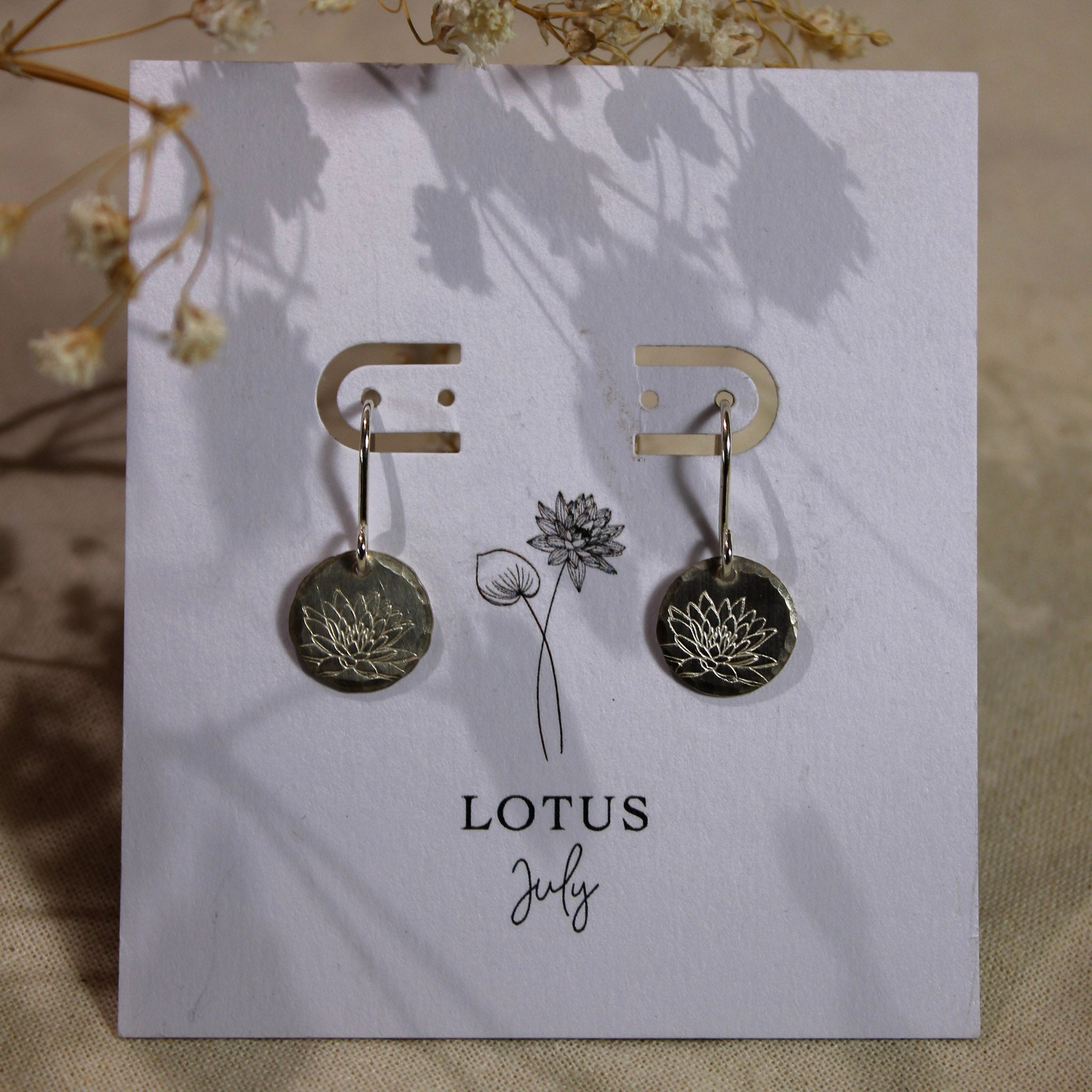 Sterling Silver Birth Flower Earrings - BFE-007 - Uneeka