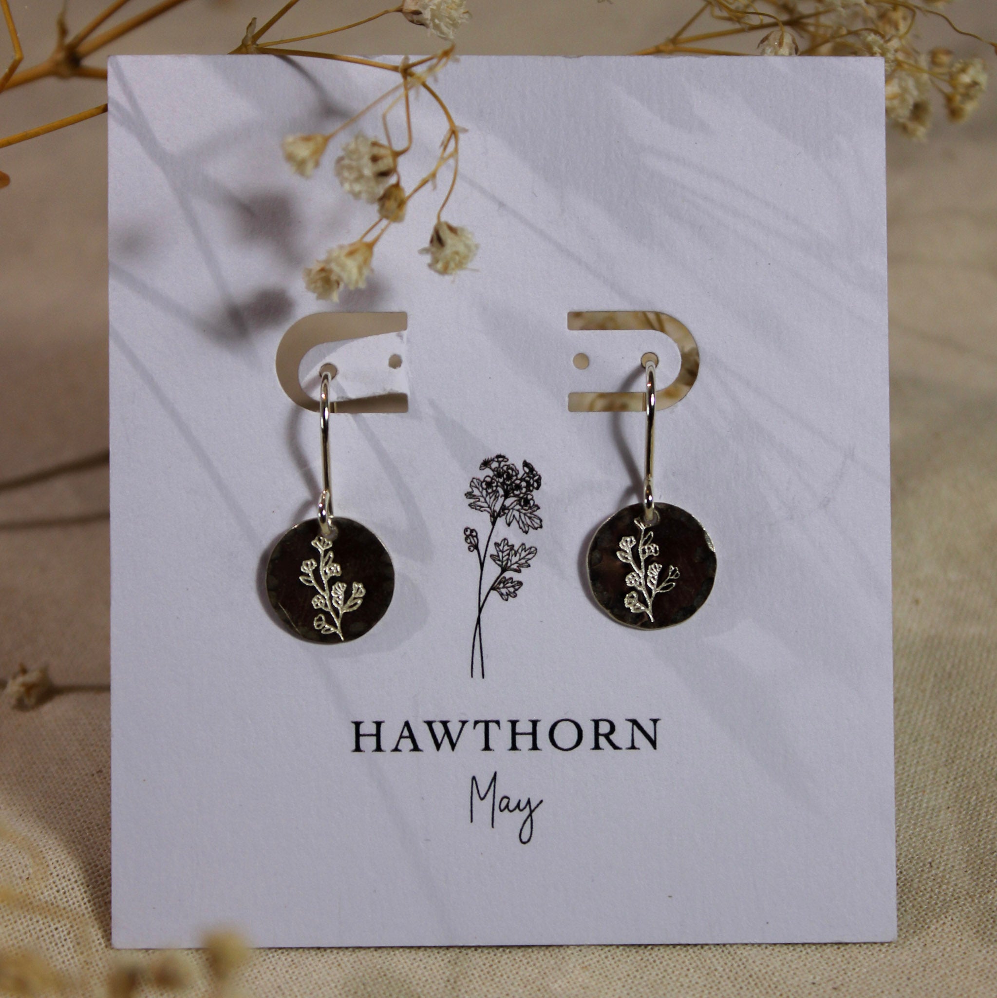 Sterling Silver Birth Flower Earrings - BFE-005 - Uneeka