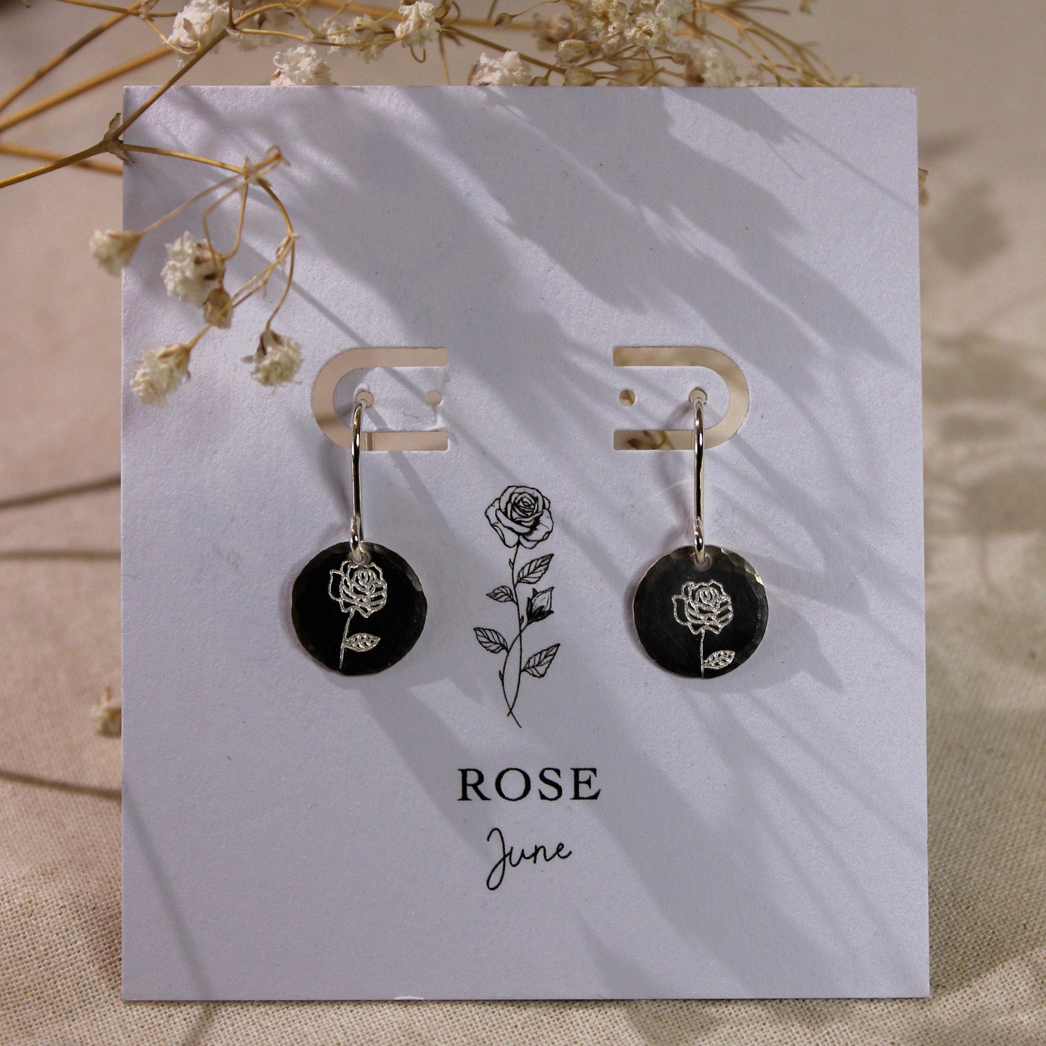 Sterling Silver Birth Flower Earrings - BFE-006 - Uneeka