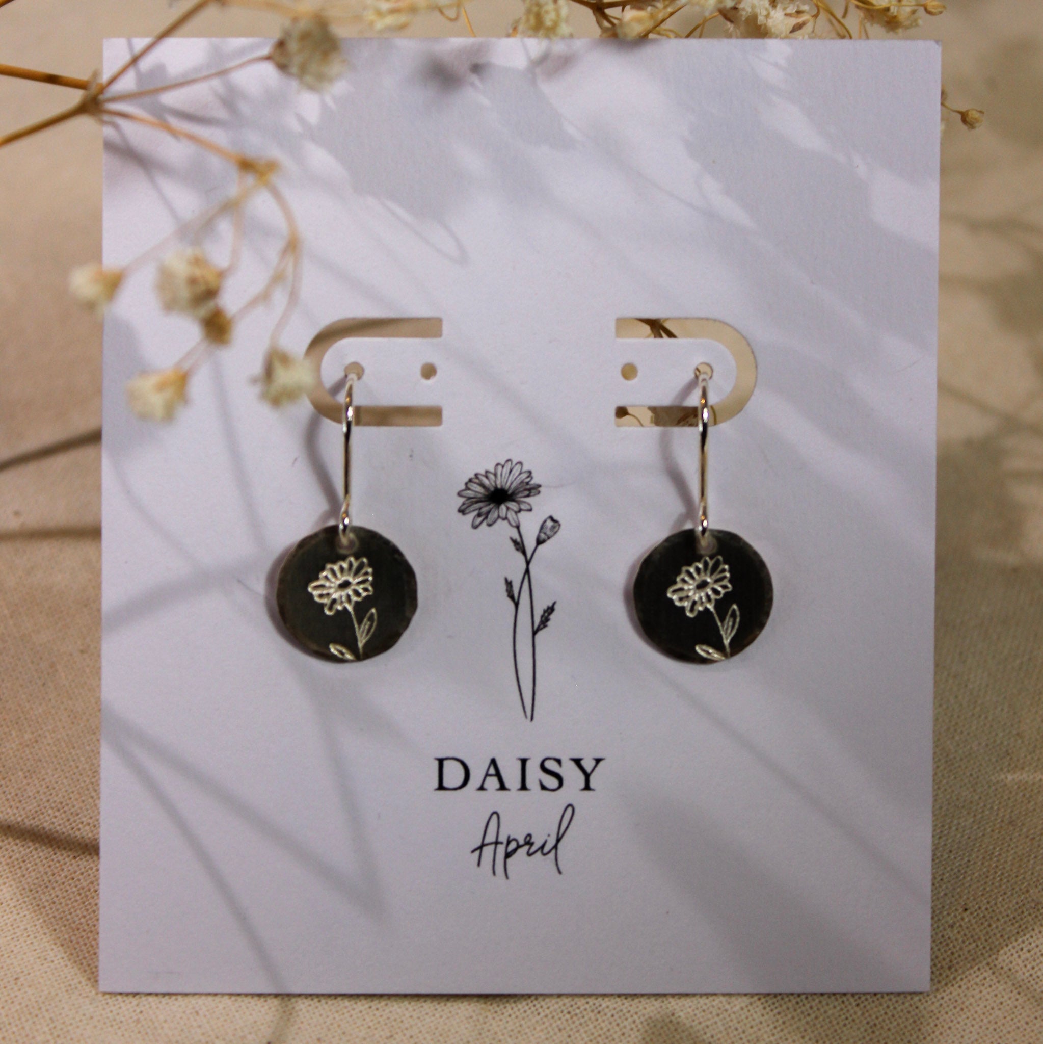 Sterling Silver Birth Flower Earrings - BFE-004 - Uneeka