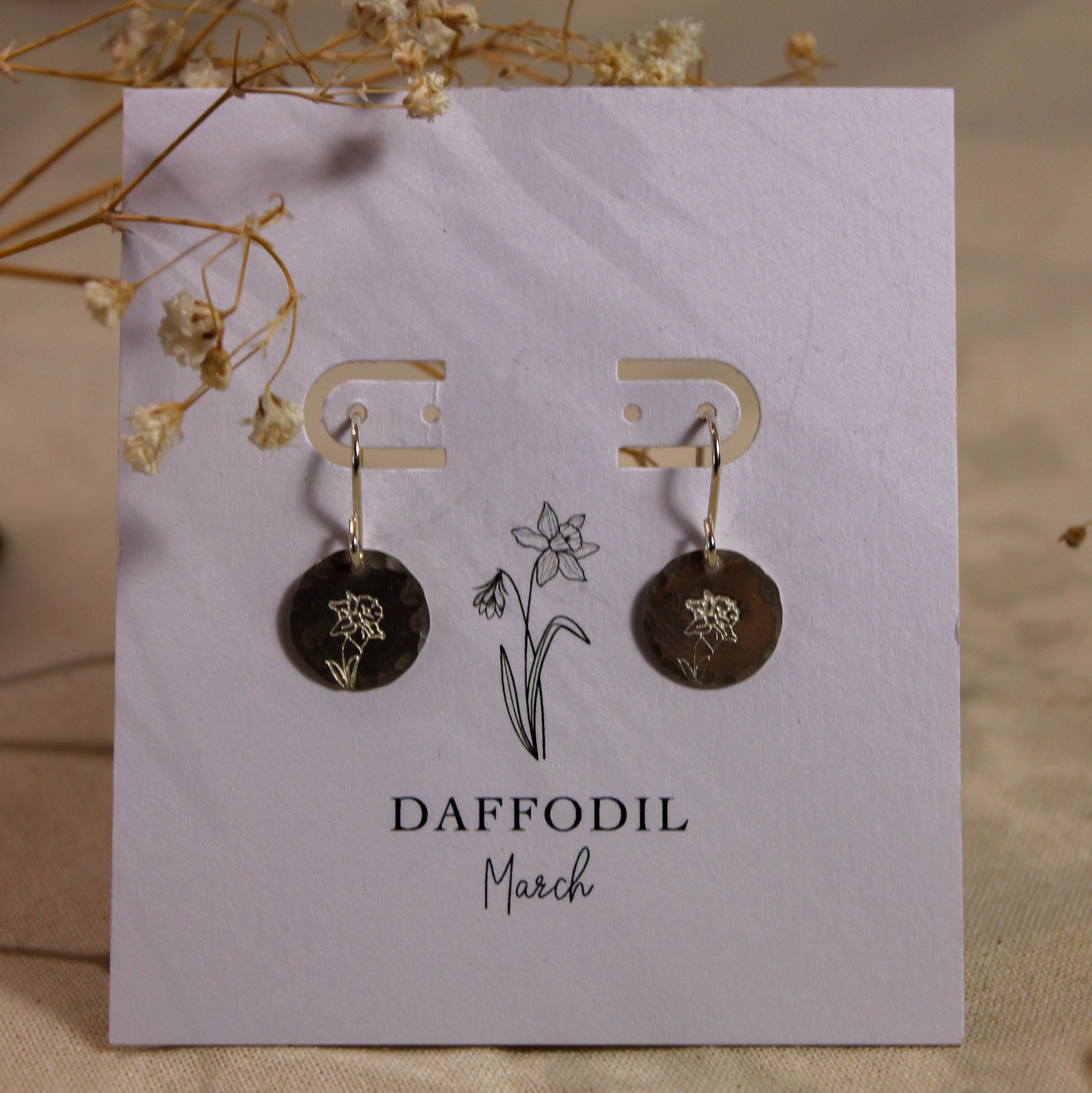 Sterling Silver Birth Flower Earrings - BFE-003 - Uneeka