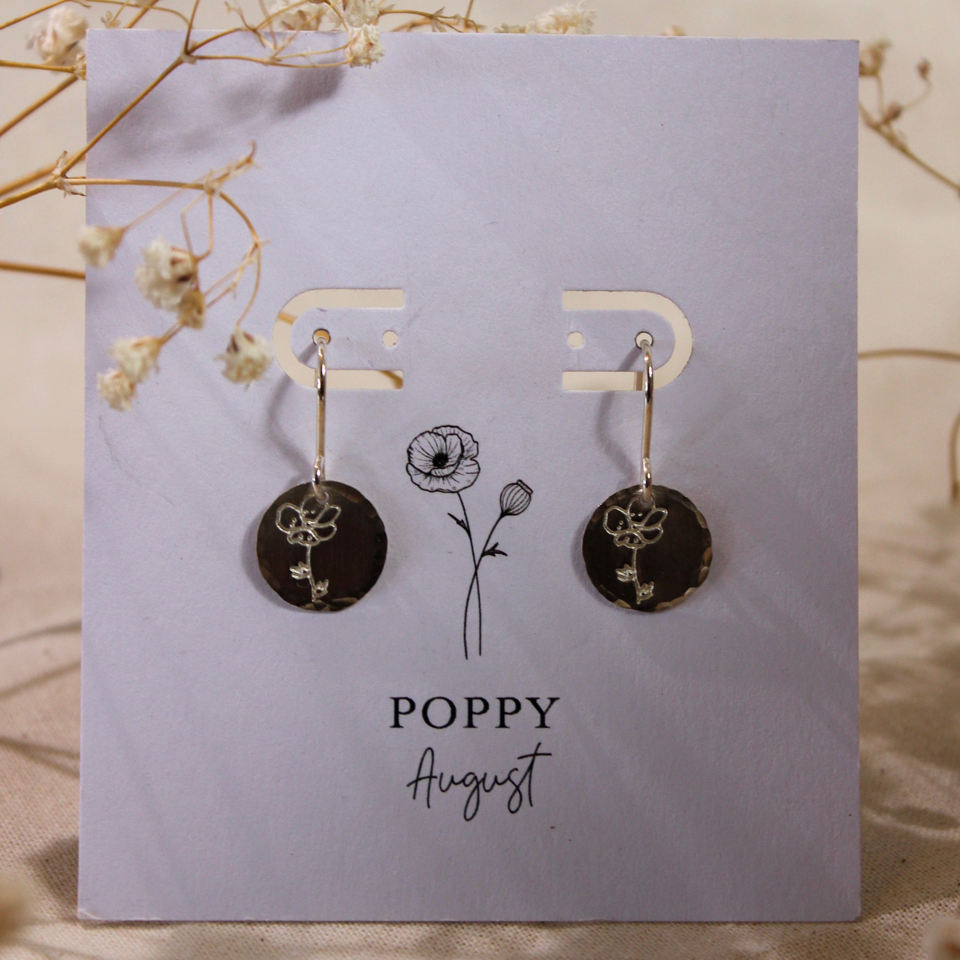 Sterling Silver Birth Flower Earrings - BFE-008 - Uneeka
