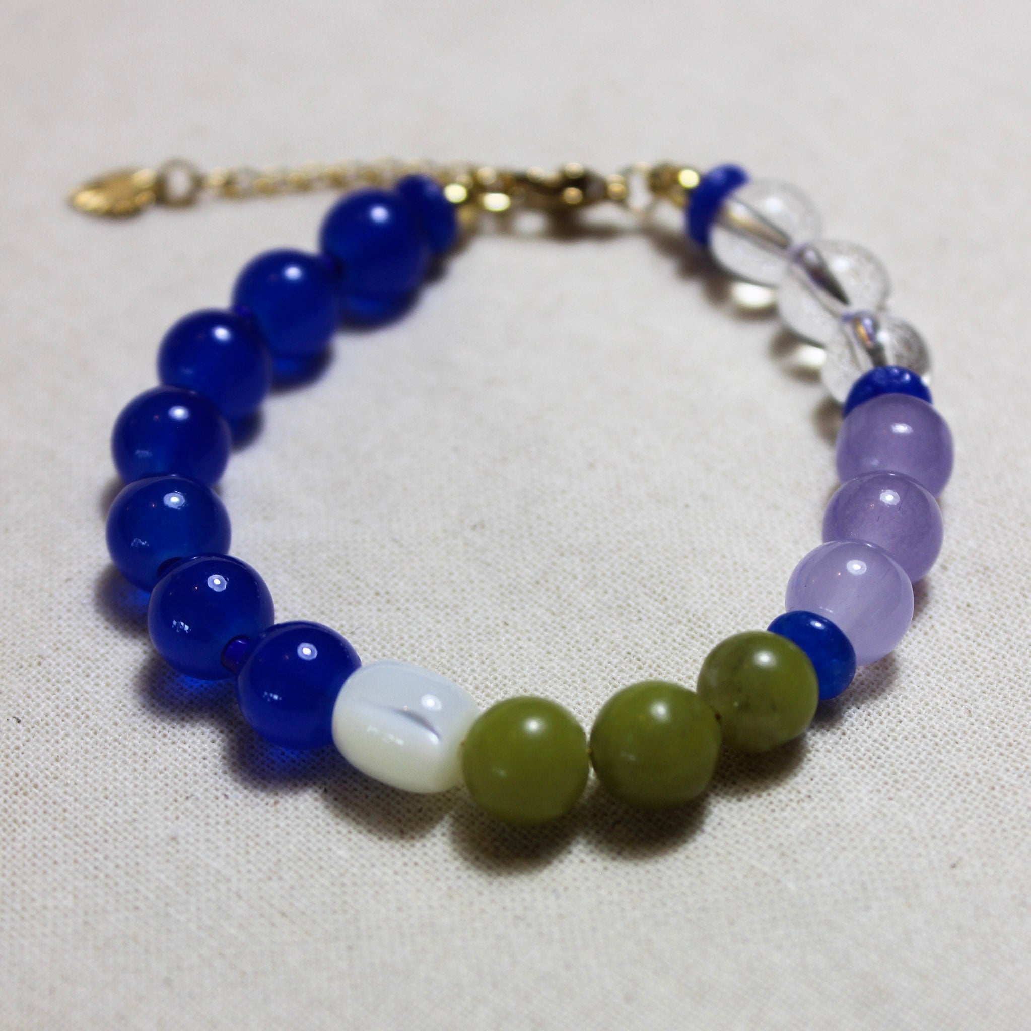 Blue & Green Mix Glass Bead Bracelet - BB03 - Uneeka