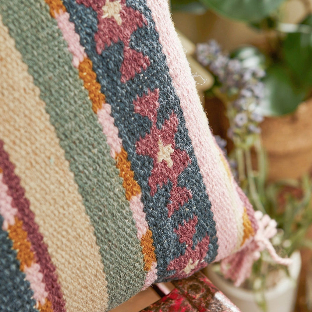 Ikaria Hand Woven Wool & Cotton Kilim Cushion