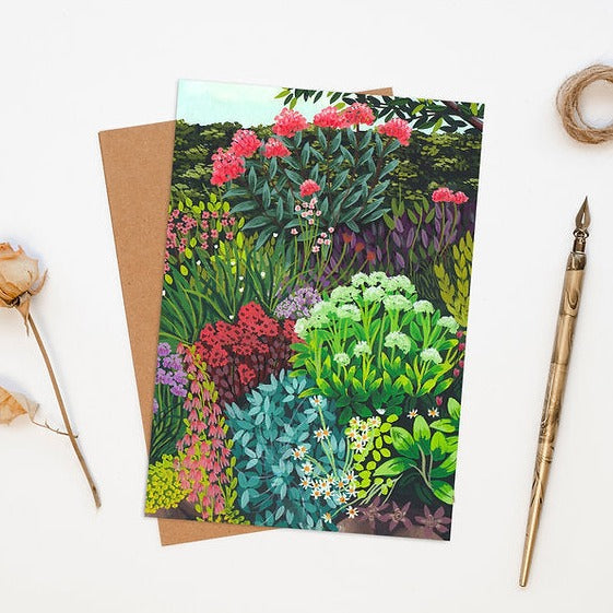 Illustrated Late Spring Garden Greeting Card