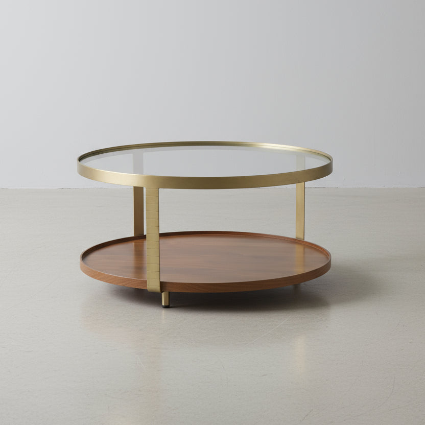 Iron Frame Glass Top Coffee Table -  2862F - Uneeka