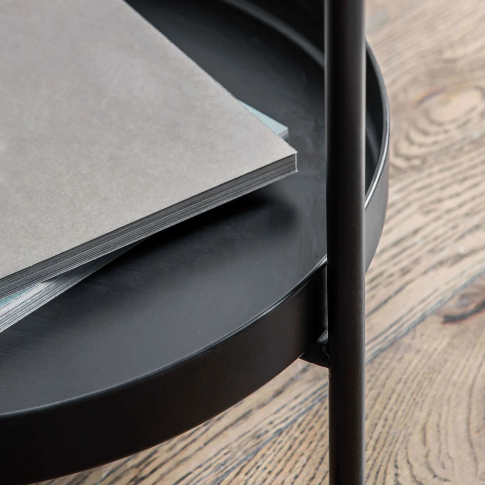 Iron Two Tier Round Side Table 2 - Uneeka