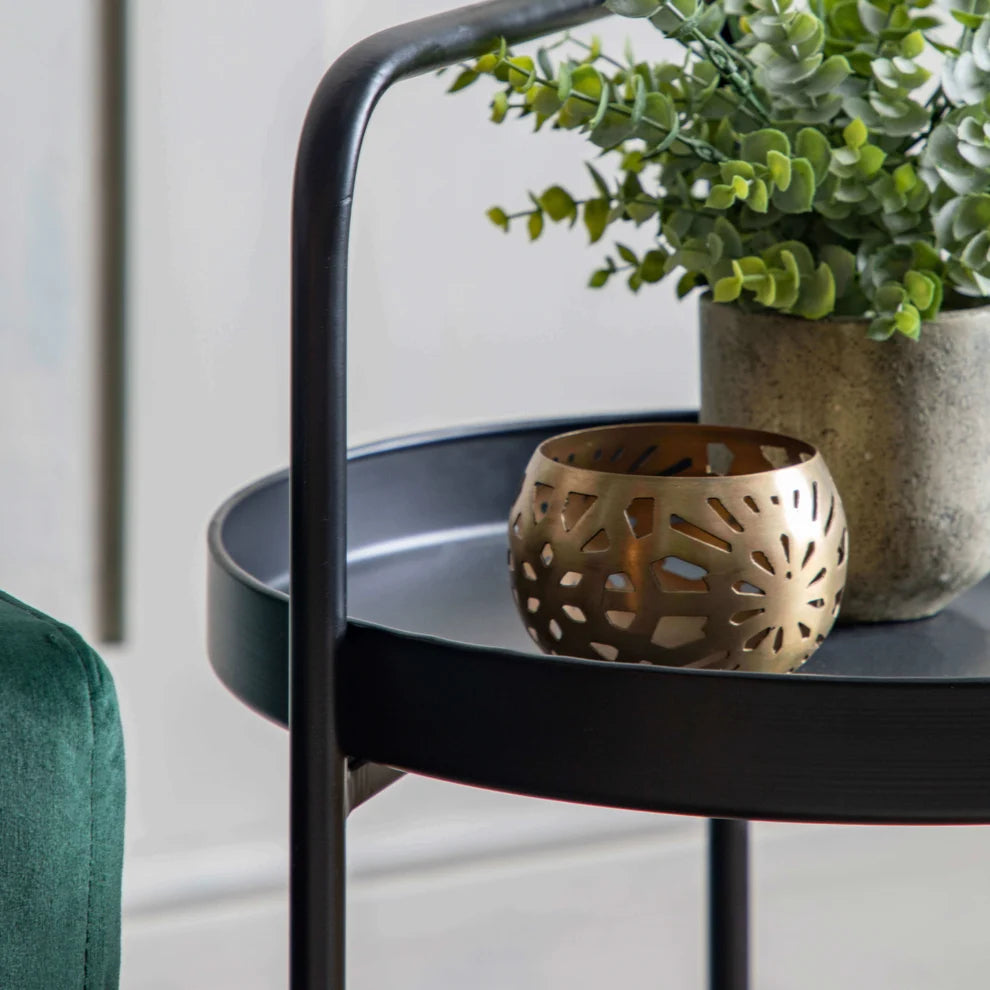 Iron Two Tier Round Side Table 3 - Uneeka