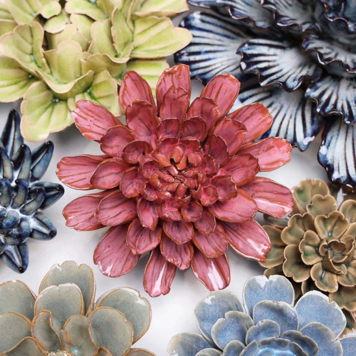 Ceramic Pink Star Dahlia Flower