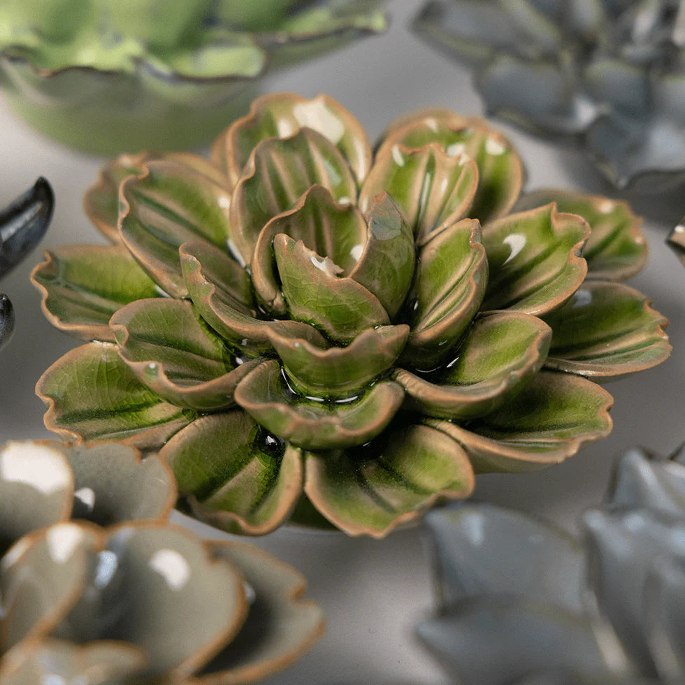 Ceramic Green Petunia Flower - JA24 - Uneeka