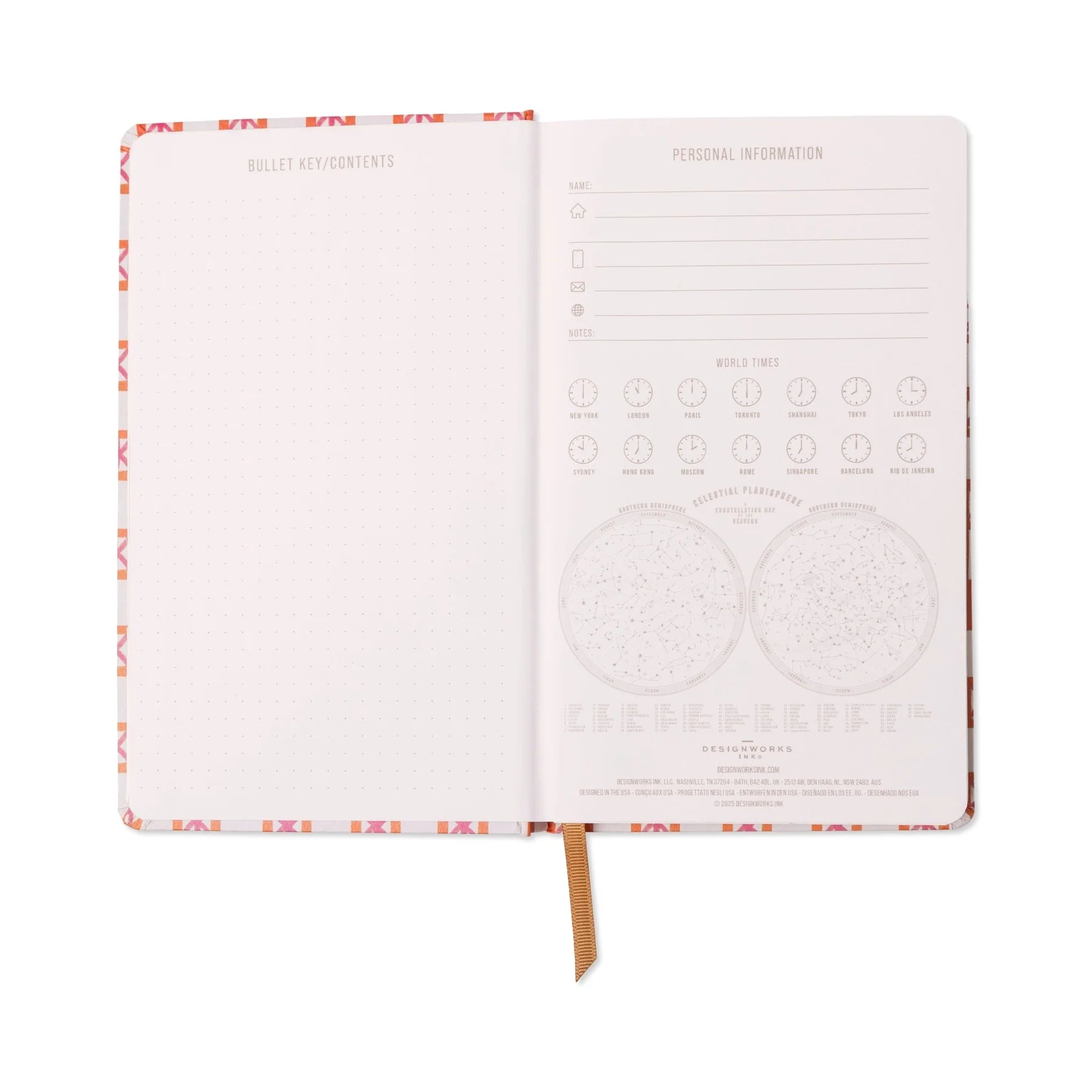 Orange Check Patterned Cloth Journal - JB85-2227EU - Uneeka