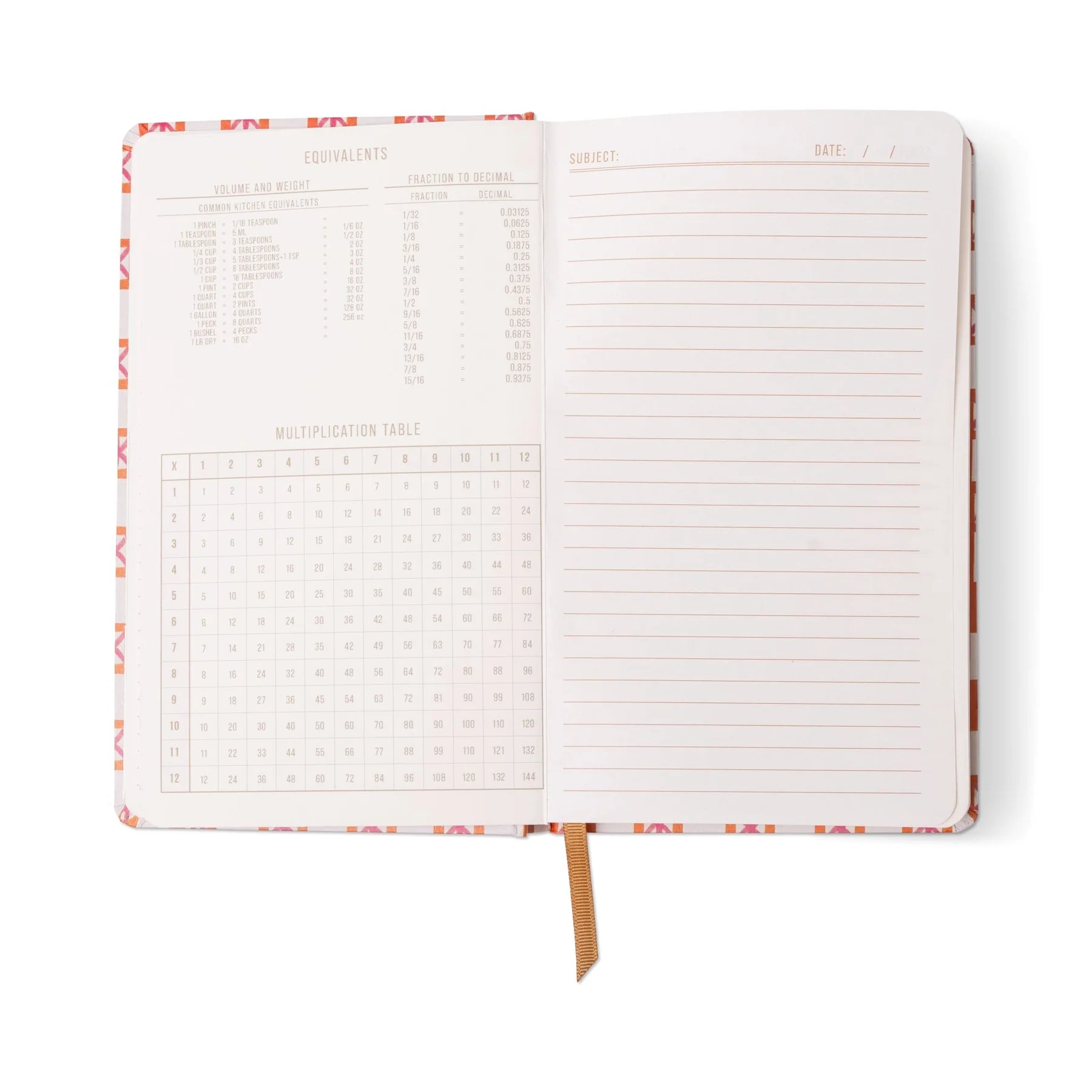 Orange Check Patterned Cloth Journal - JB85-2227EU - Uneeka