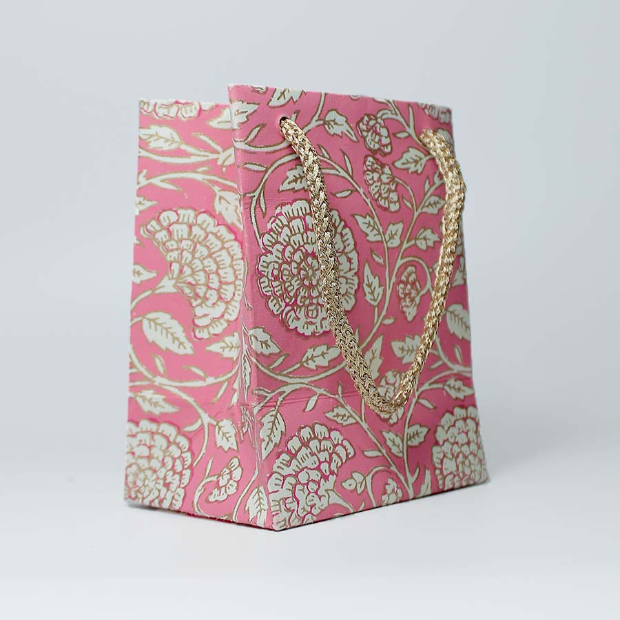 Jaipur Floral Gift Bags Mini Pink
