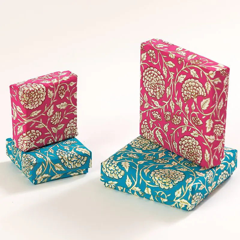 Jaipur Floral Jewellery Gift Box - Magenta - Uneeka