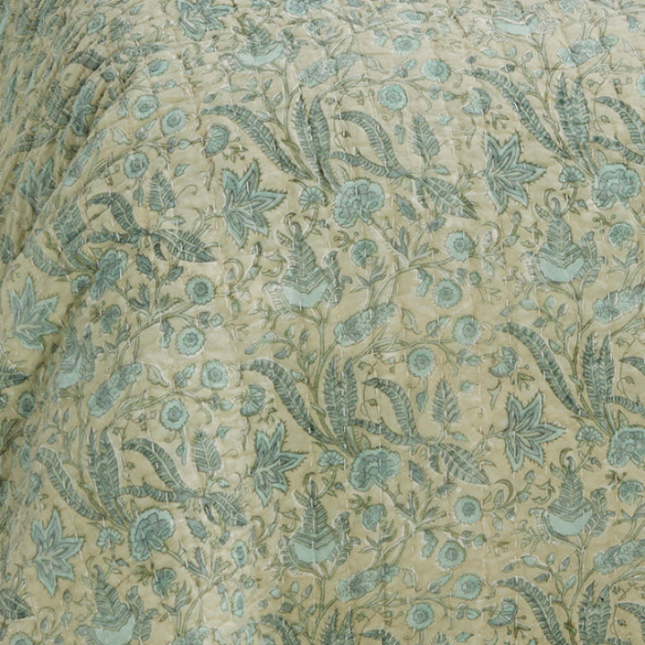 Jaipur Olive Hand Block Printed Bedcover - JHPQO - Uneeka