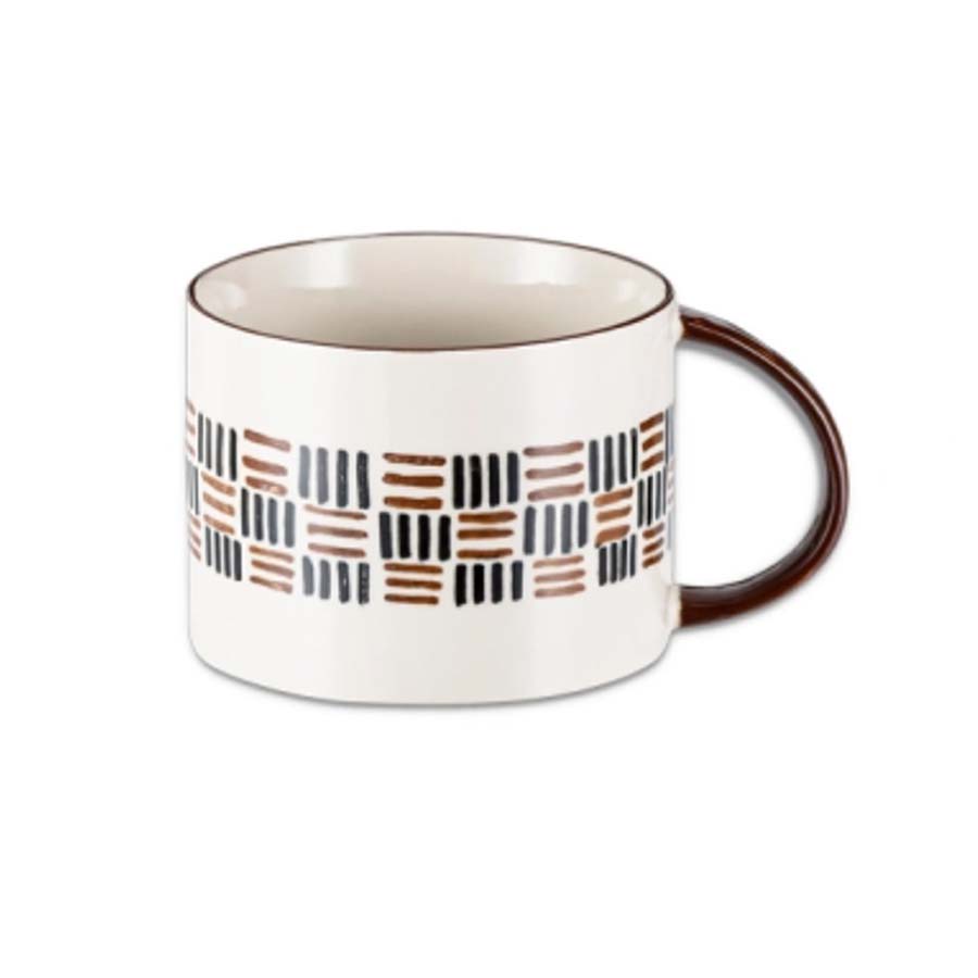 Karissa Brown & Black Pattern Ceramic Mug - Style A