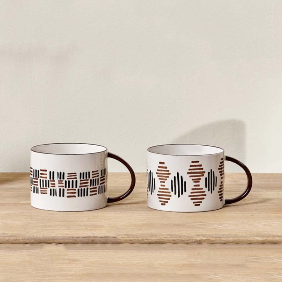 Karissa Brown & Black Pattern Ceramic Mug