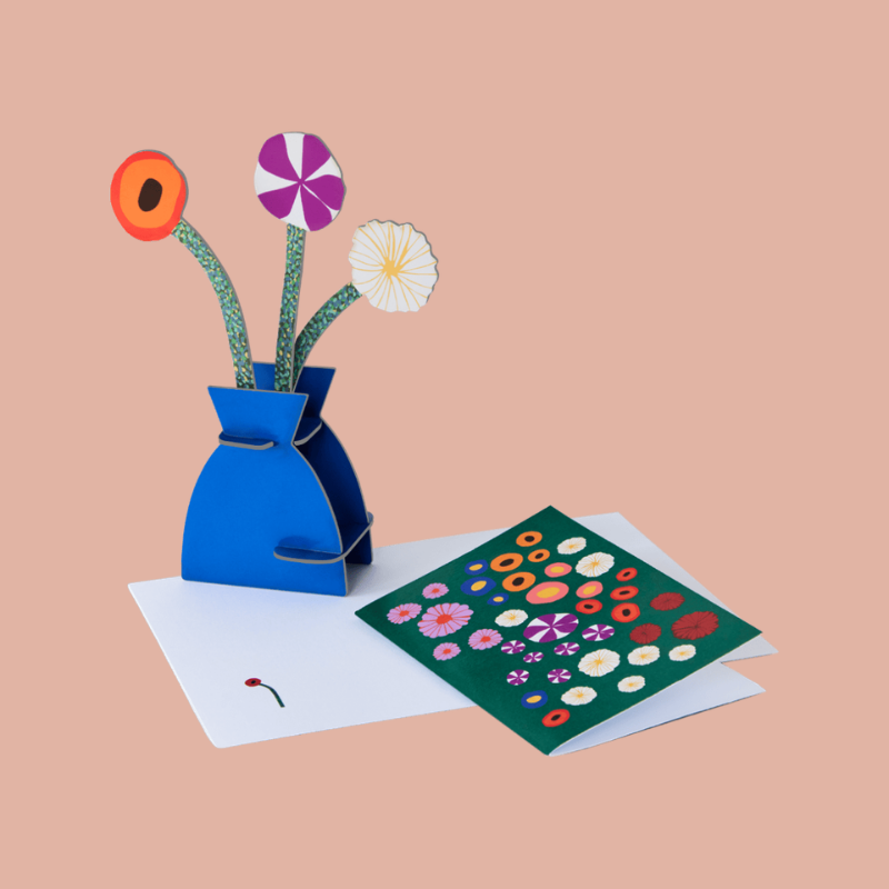 Klimt Flowers Cardboard Model & Greetings Card - TPO104 - Uneeka