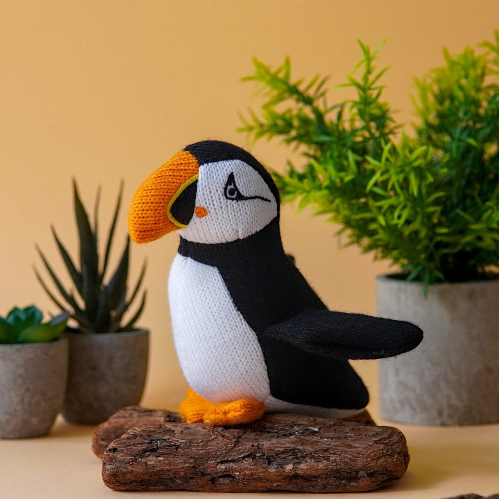 Knitted Puffin Baby Rattle - BY5435 - Uneeka