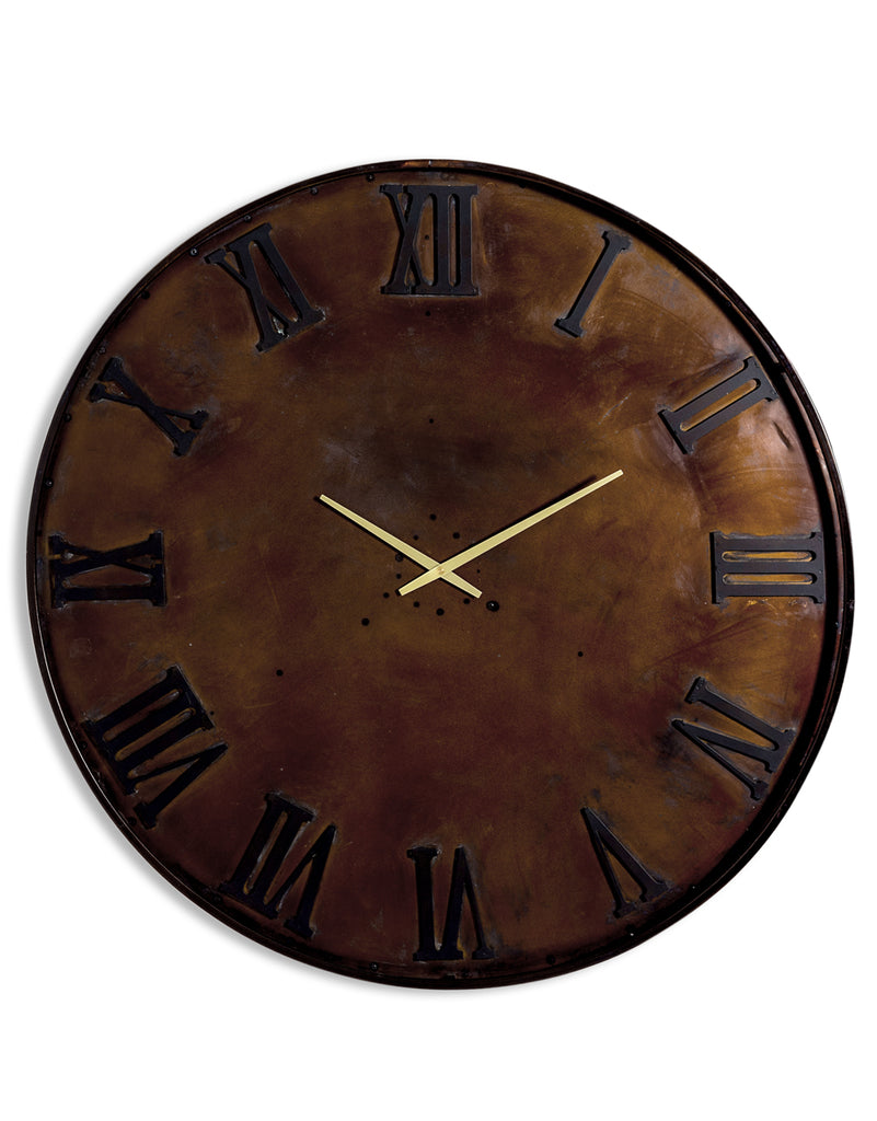 Large Antique Iron Industrial Wall Clock 