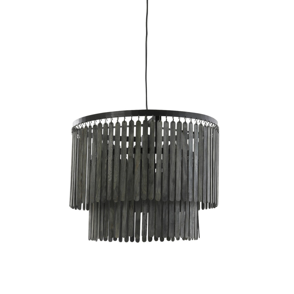 Large Modern Black Wooden Chandelier Style Hanging Lamp