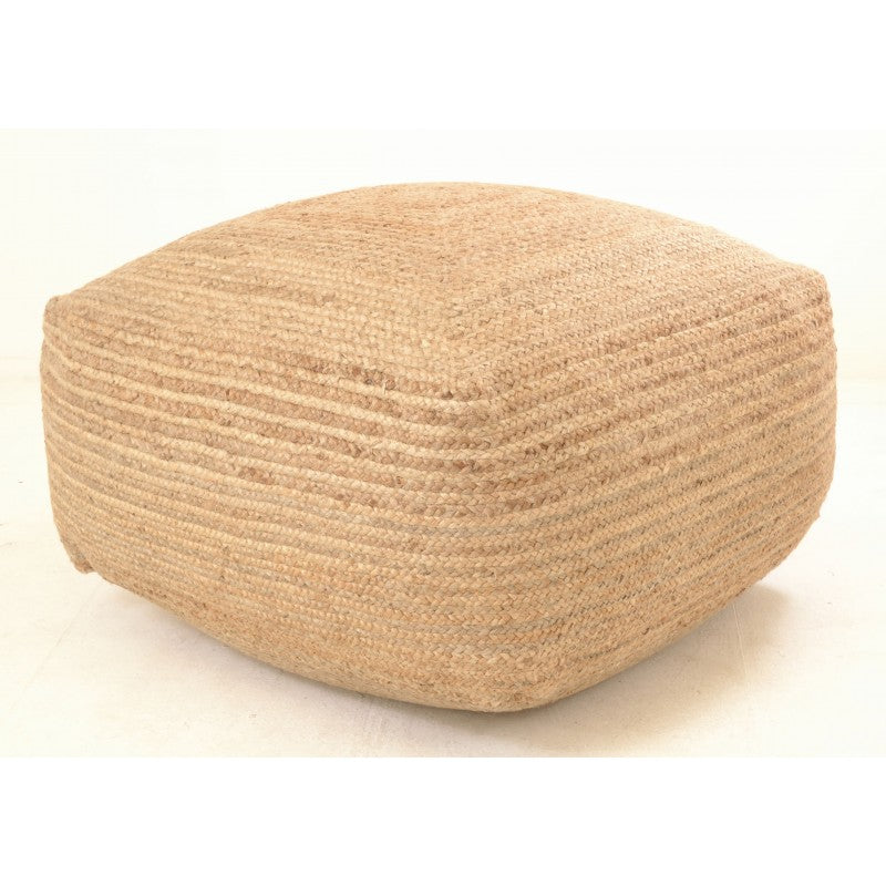 Large Square Seagrass Weave Pouffe