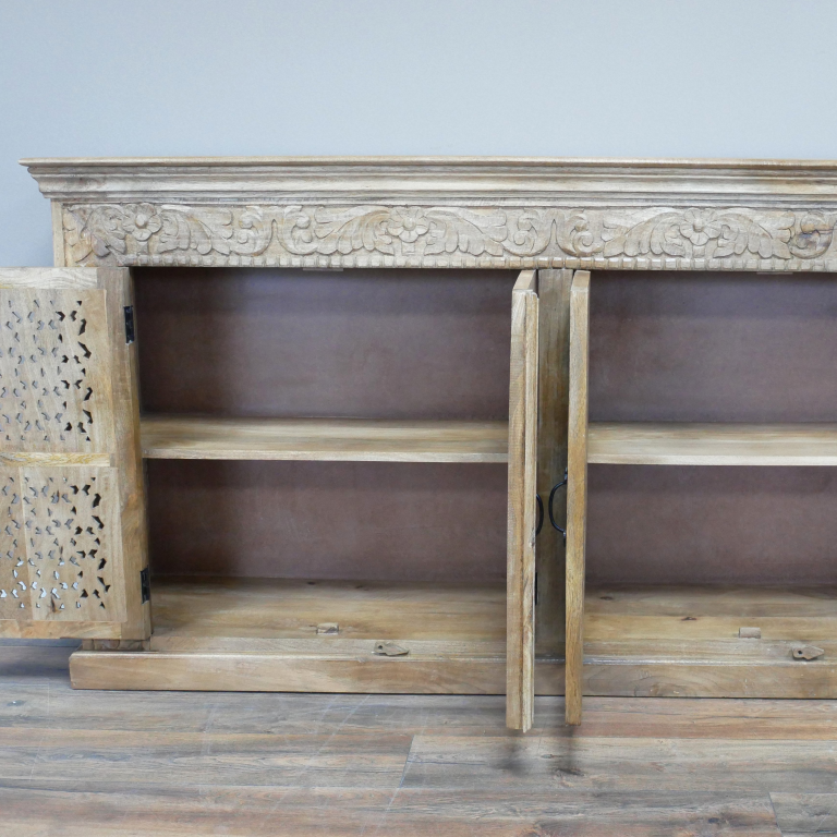 Large Ornate Carved Four Door Sideboard - 9726 - Uneeka