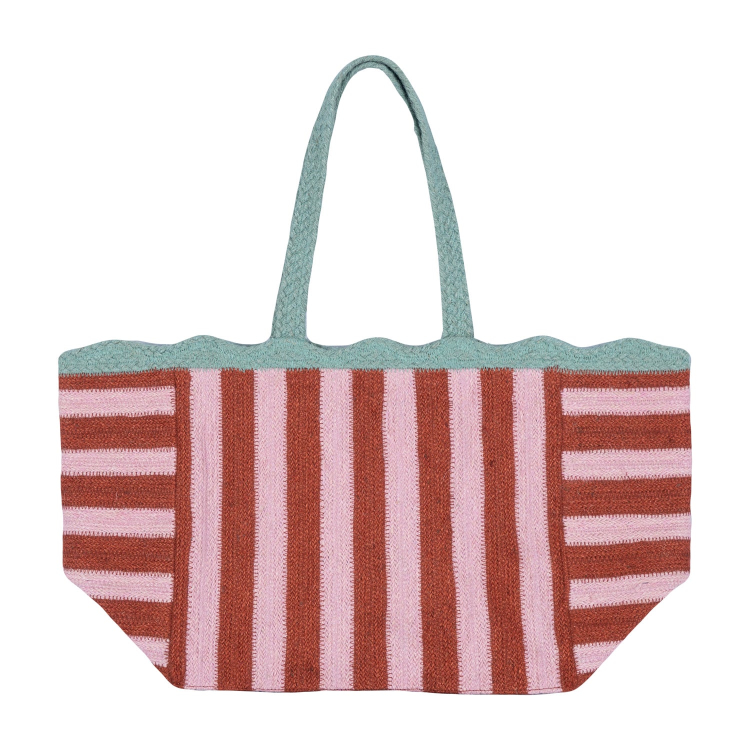 Large Scalloped Edge Striped Bag - CBB05033X36X35 - Uneeka