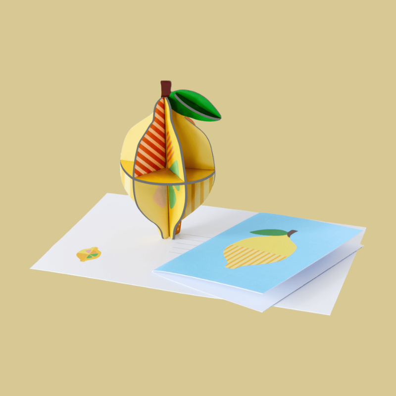 Lemon Cardboard Model & Greetings Card - TPO102 - Uneeka