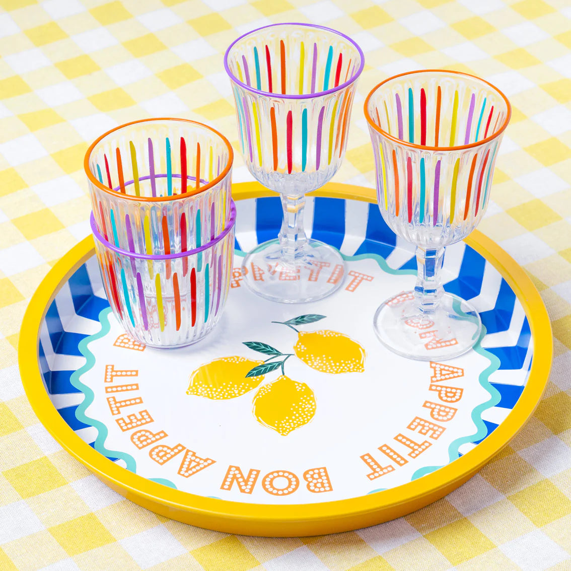 Lemon Tin Serving Tray - BON-TRAY-MTL-LEM - Uneeka