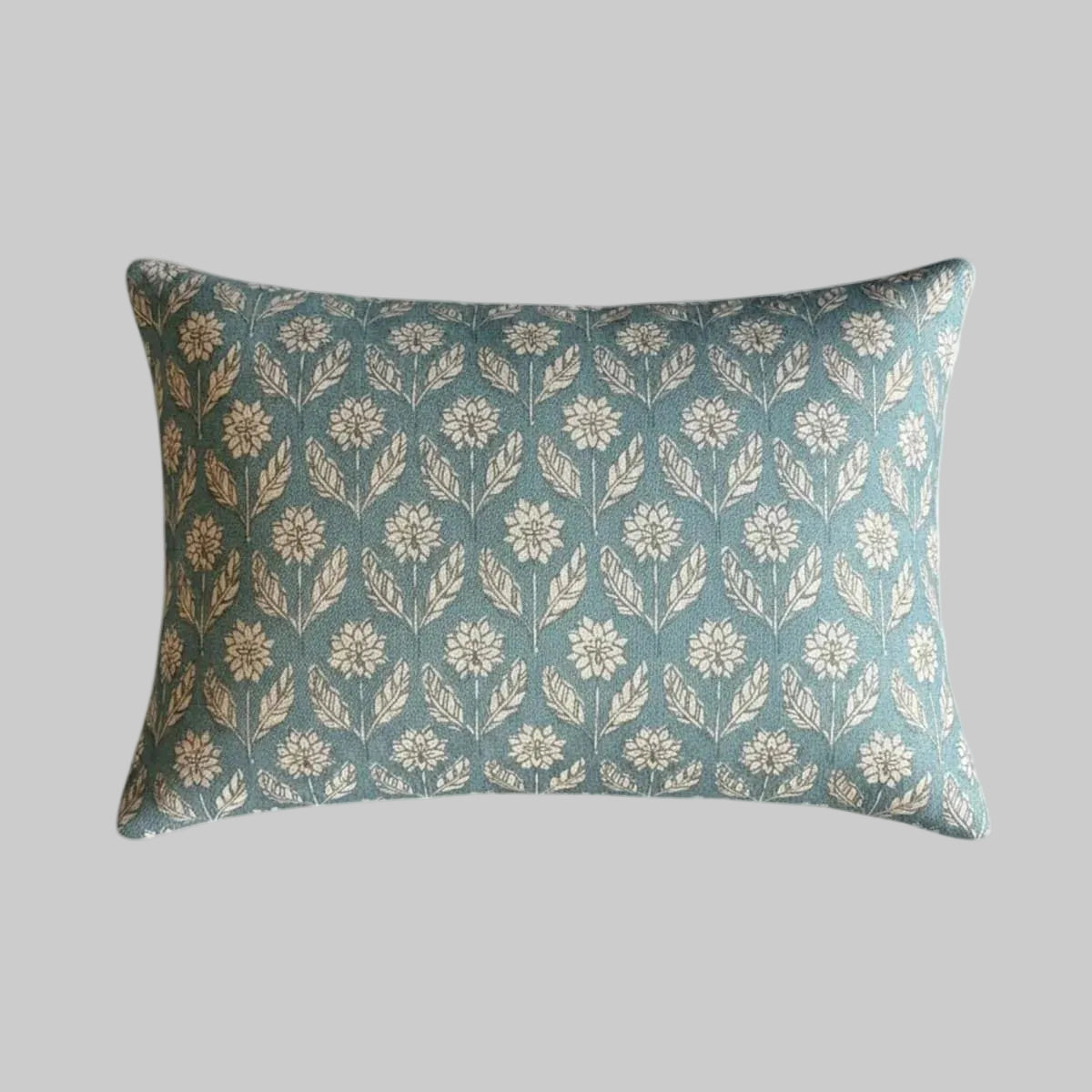 Light Blue Floral Vintage Cushion - Uneeka