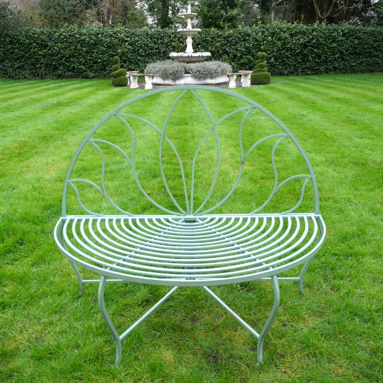 Light Blue Semi-Circle Petal Outdoor Bench - 9797 - Uneeka