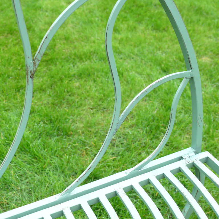 Light Blue Semi-Circle Petal Outdoor Bench - 9797 - Uneeka