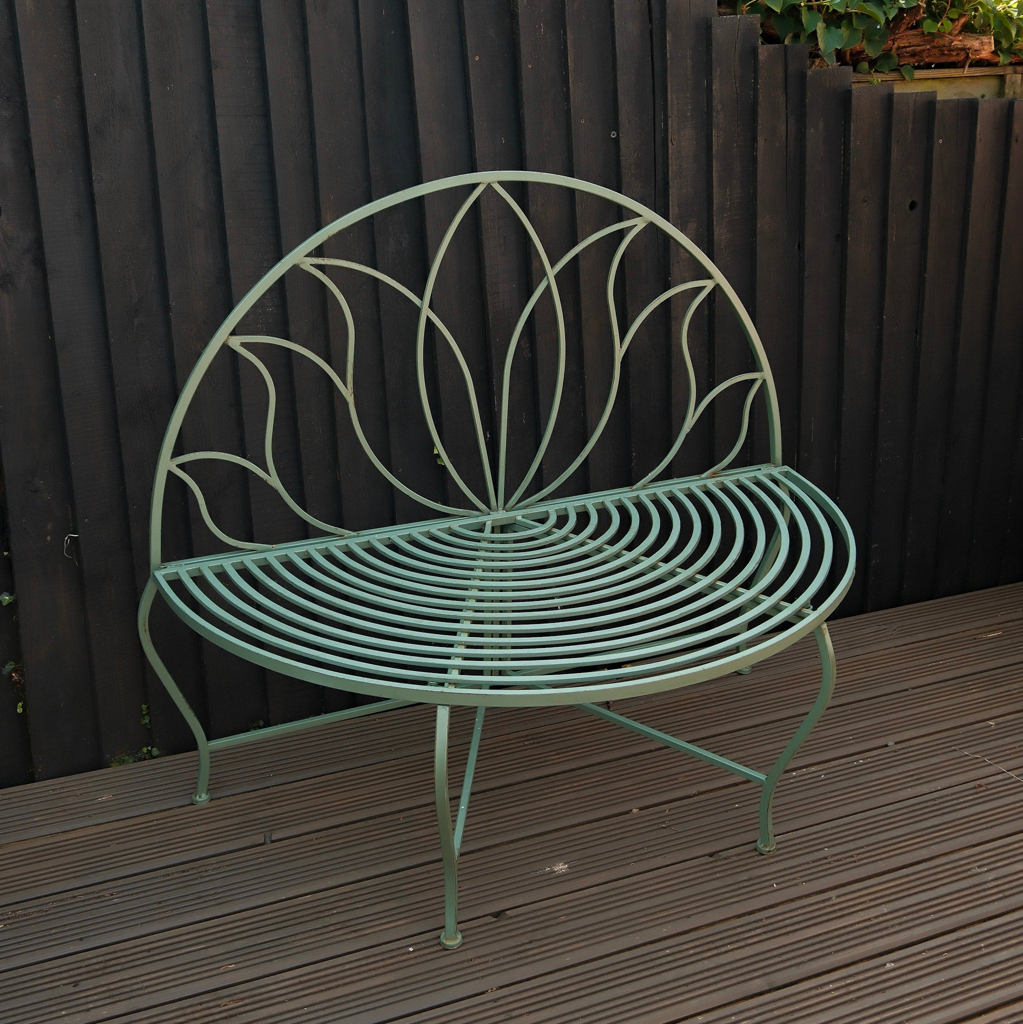Light Blue Semi-Circle Petal Outdoor Bench - 9797 - Uneeka