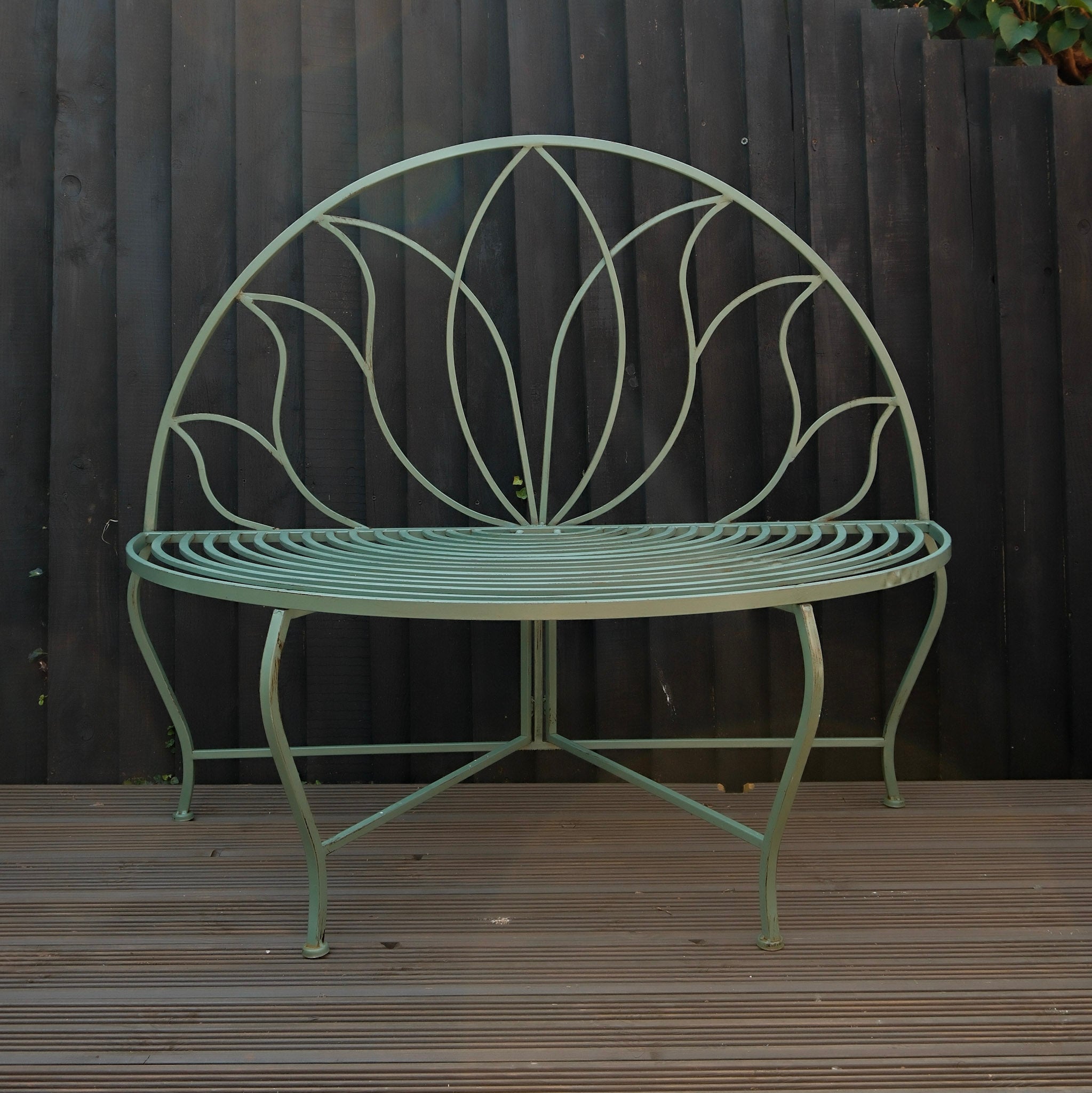 Light Blue Semi-Circle Petal Outdoor Bench - 9797 - Uneeka