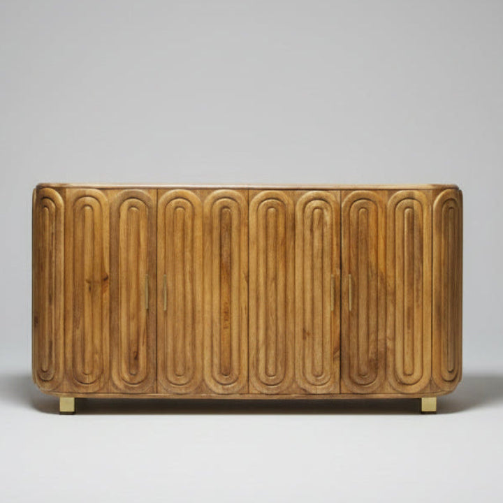 Light Mango Wood Oval Sideboard - 2851E - Uneeka