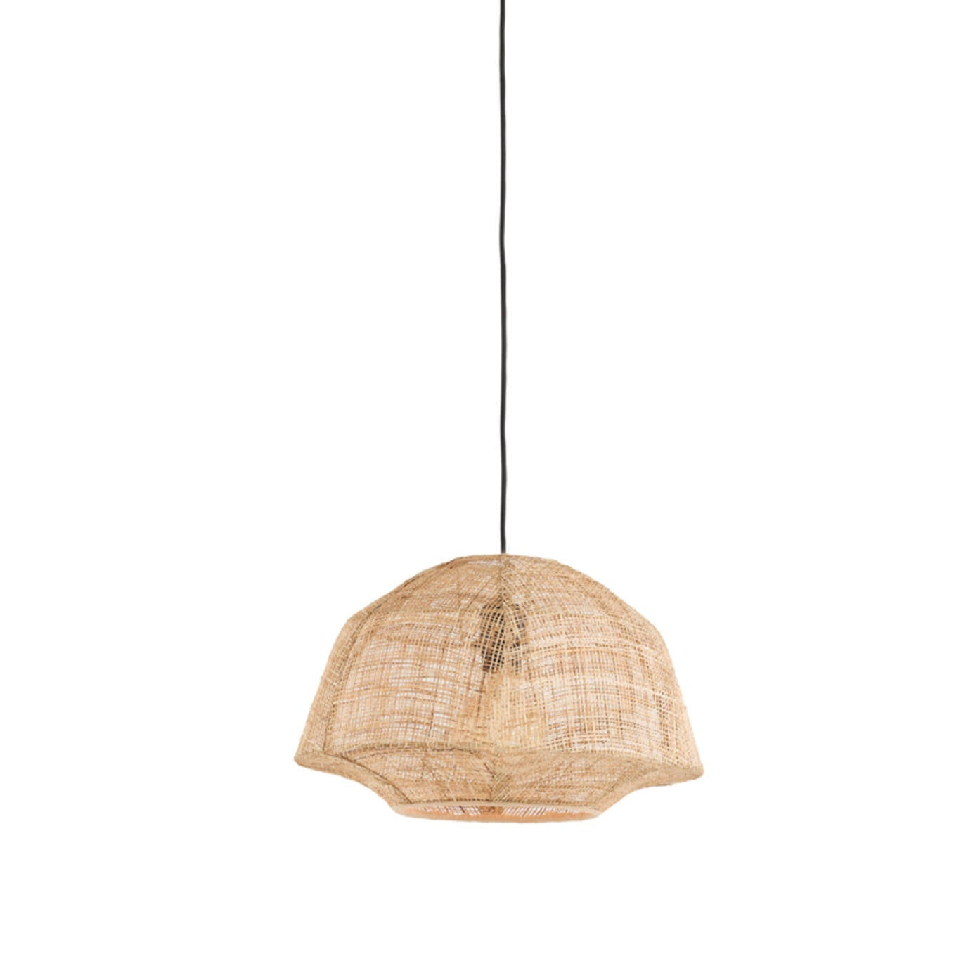Light Natural Plain Weave Jute Pendant - Uneeka - 2980882