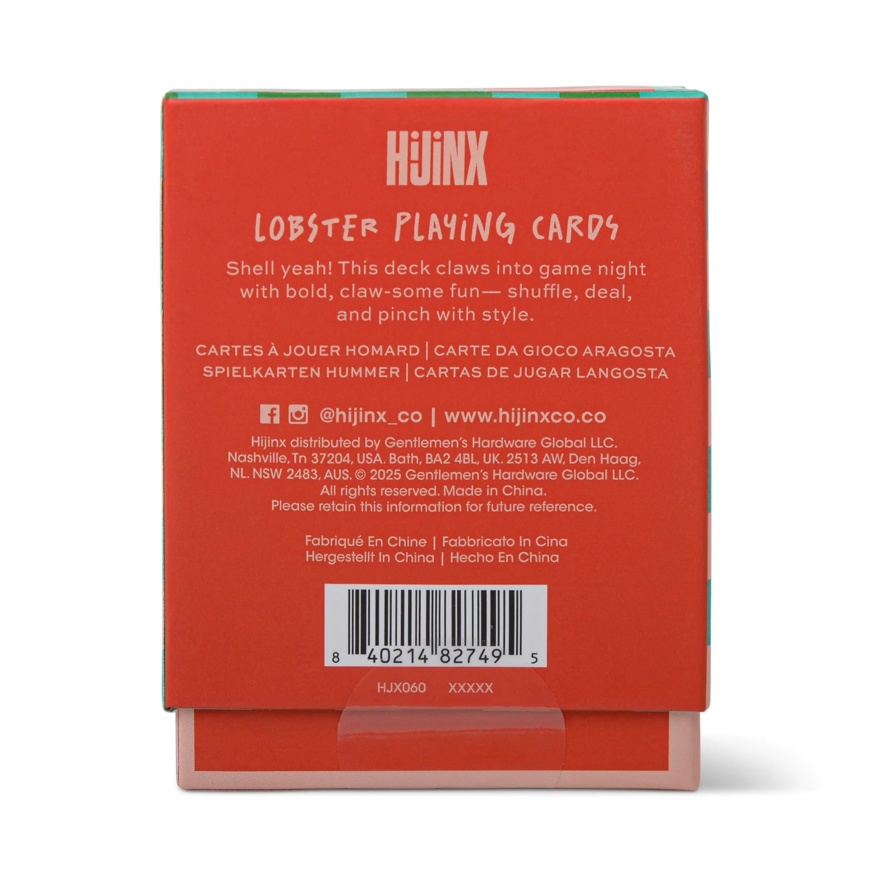 Lobster Design Playing Cards - HJX060EU - Uneeka