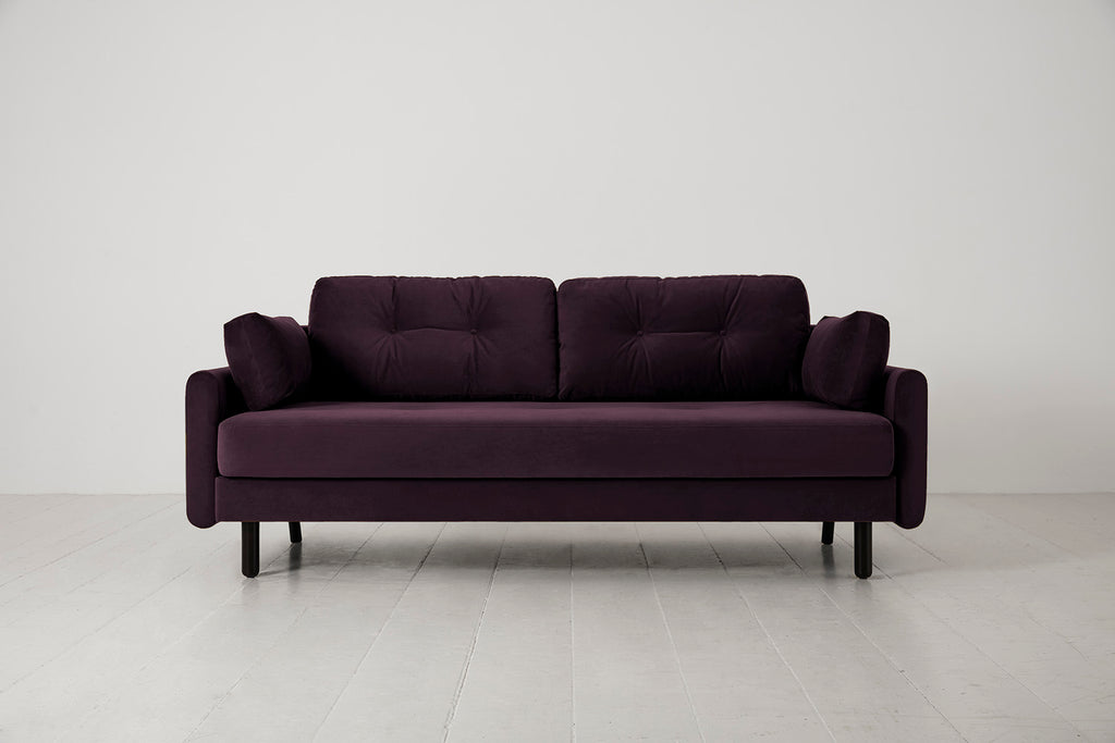 Swyft Model 04 3 Seat Double Sofa Bed - Made To Order Grape Velvet