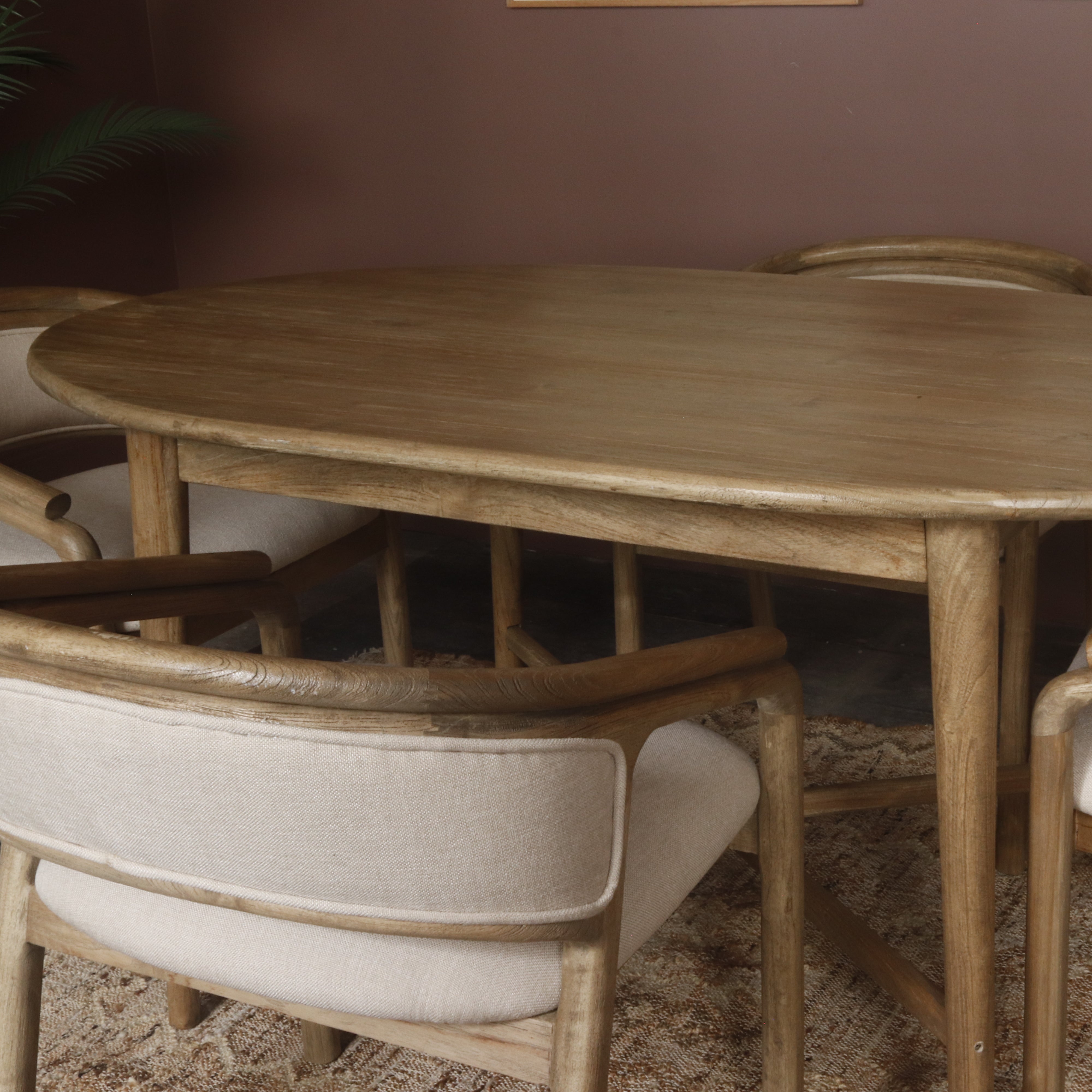Teak Oval Dining Table - TH01 - Uneeka