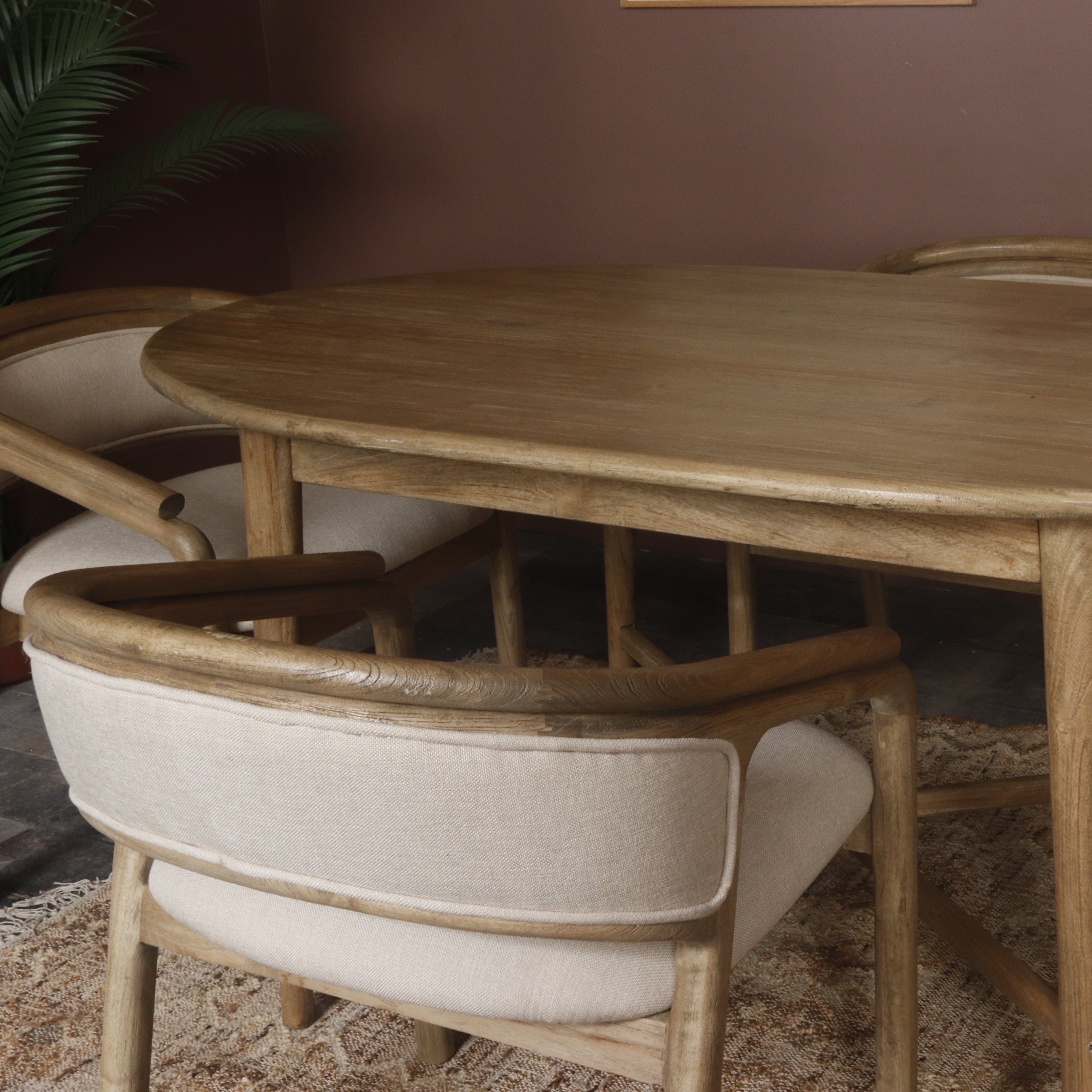 Teak Curved Back Occasional Chair -TH03  - Uneeka