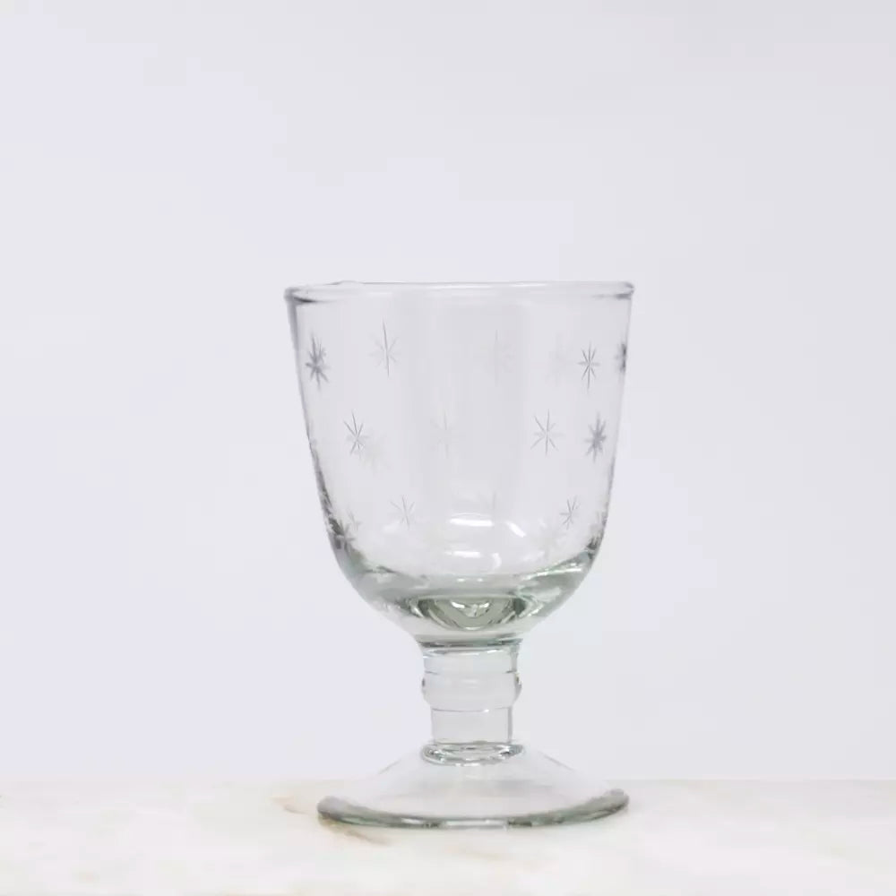 Etched Stars White Wine Glass - MK8219 - Uneeka