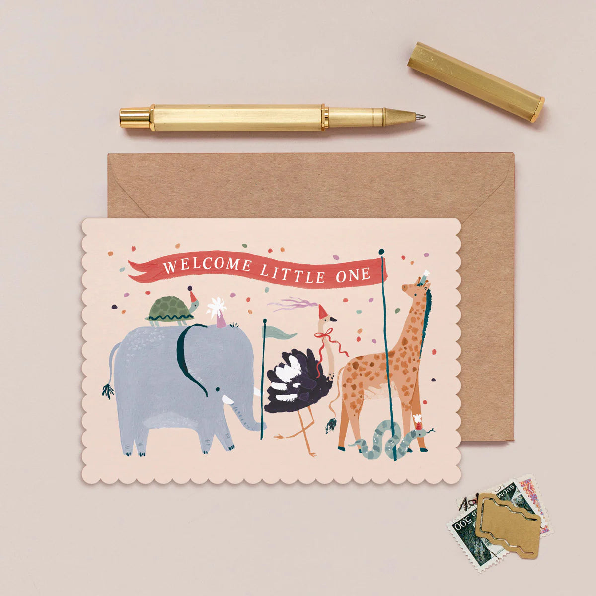 Animal Parade New Baby Greetings Card - MNC03 - Uneeka
