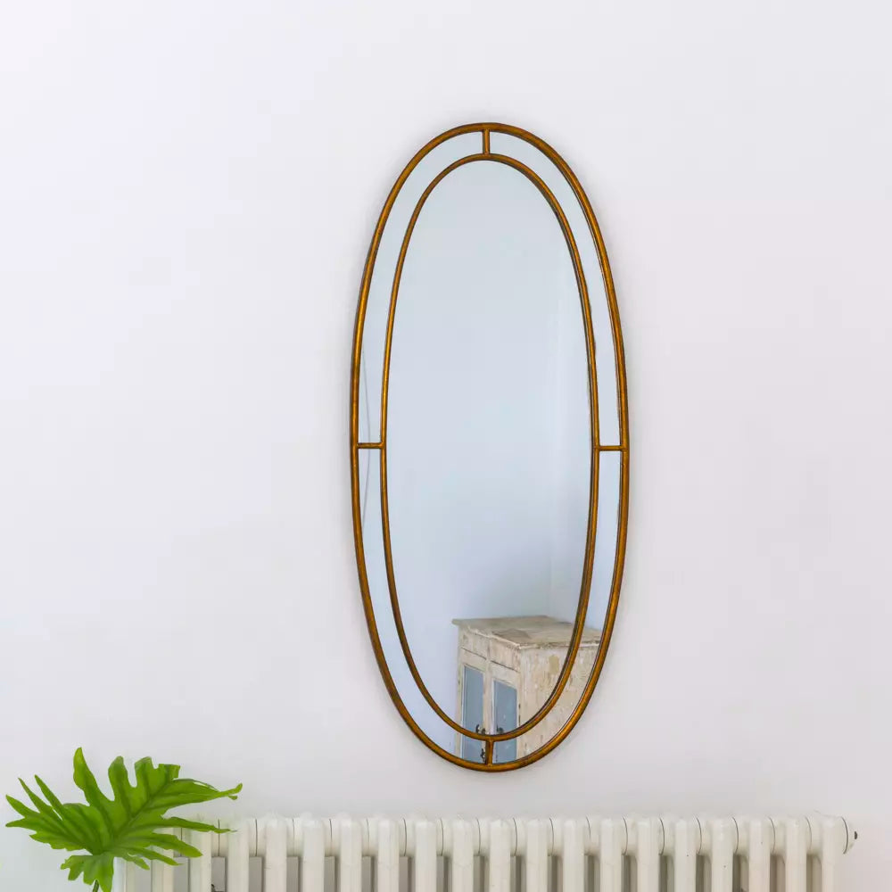 Long Oval Antique Bronze Mirror - MQ25202 - Uneeka