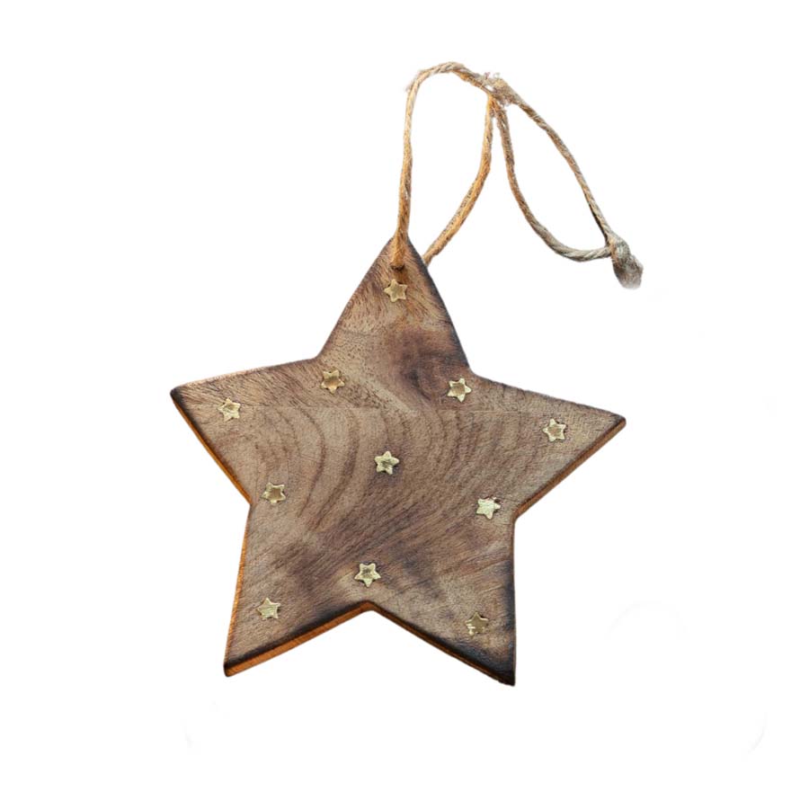 Mango Wood Star Decoration - Small