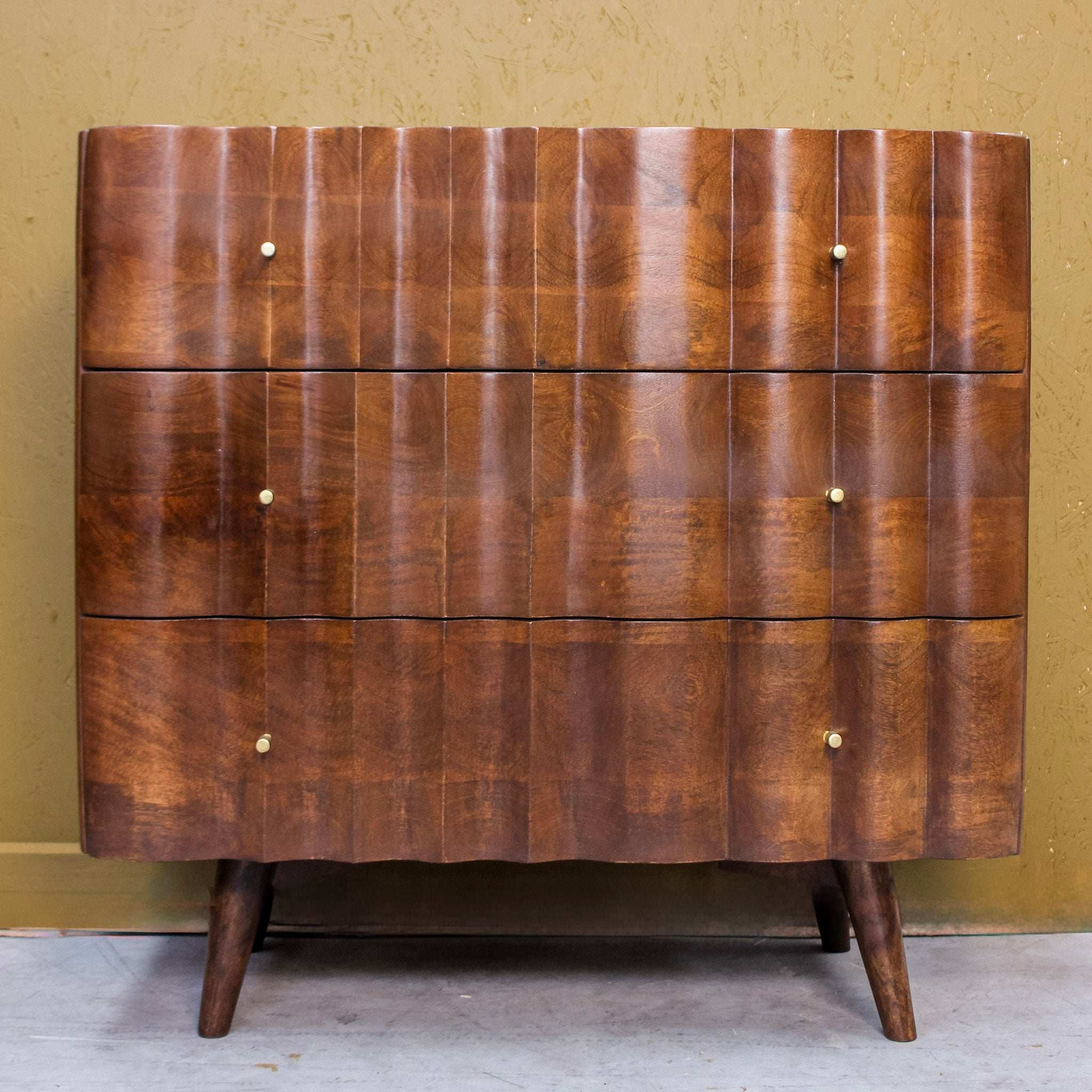 Mango Wood Chest of 3 Drawers with Marble Top 2850U - Uneeka Home