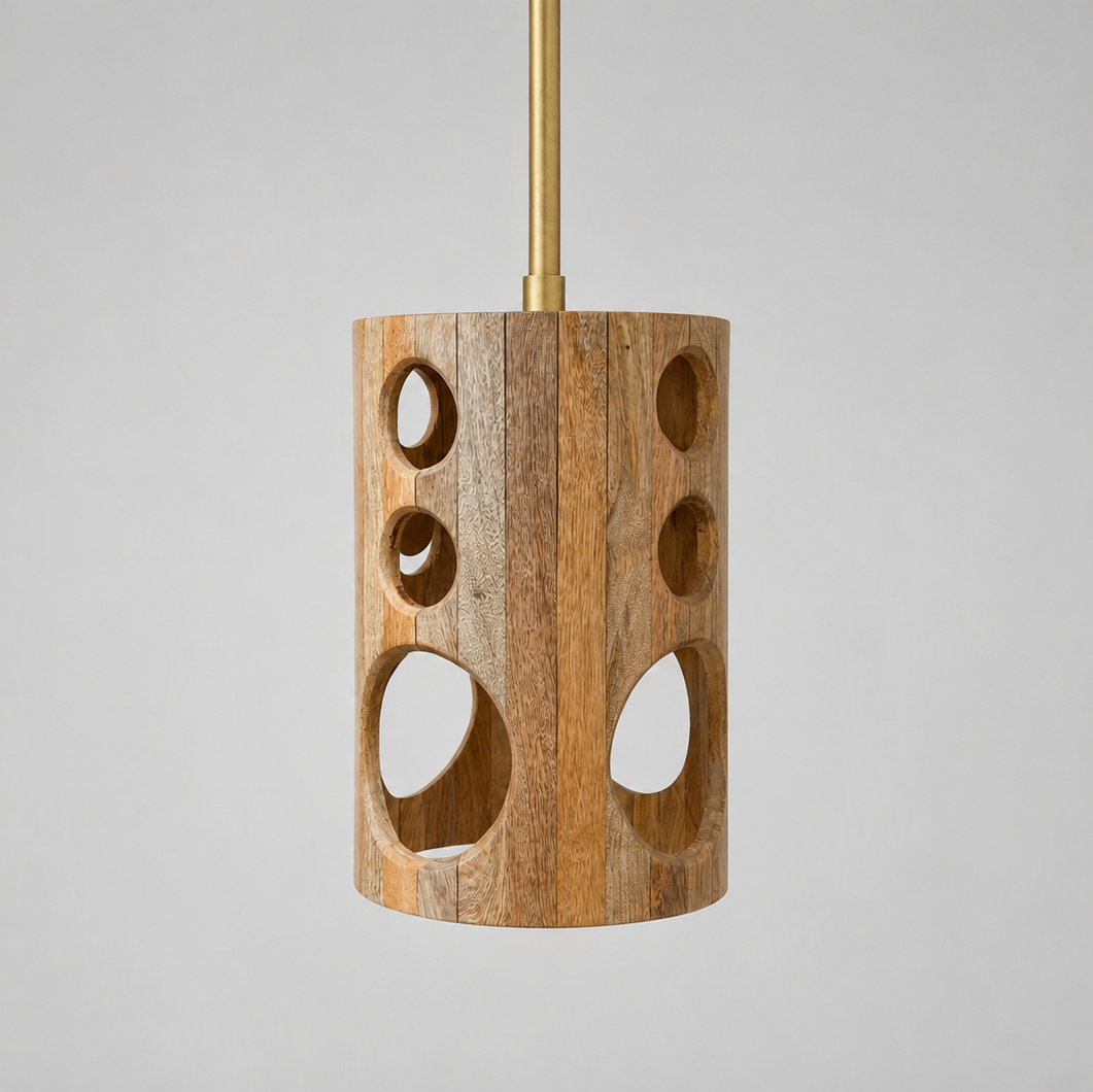Mango Wood Circle Cut Out Pendant - Uneeka