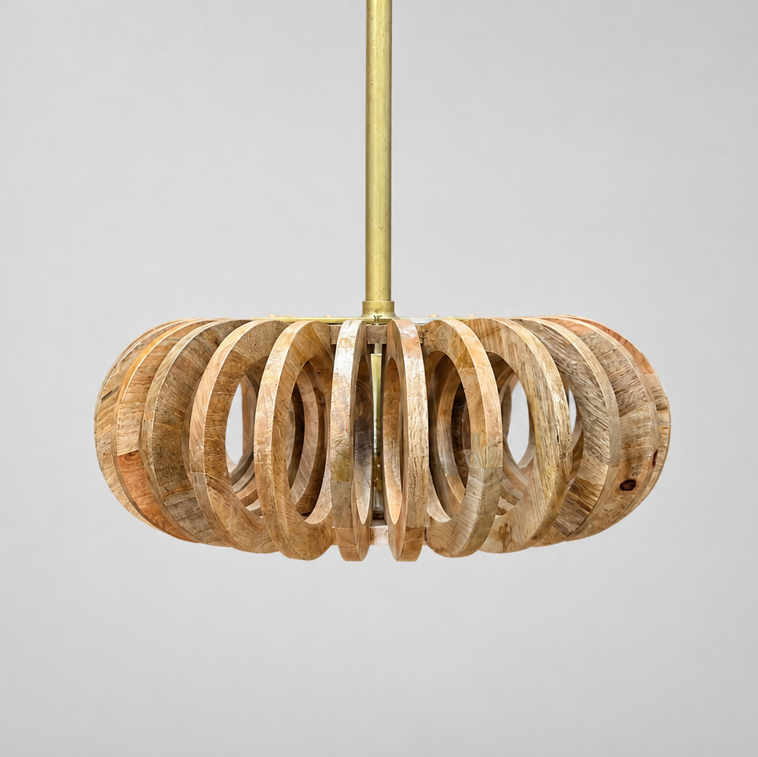Mango Wood Ring Saucer Pendant - Uneeka